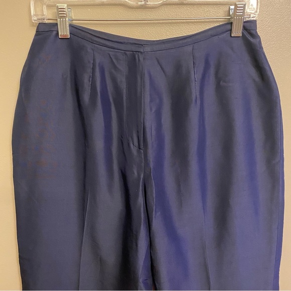 Lauren Ralph Lauren Silk Pants Navy Dress  Size 8 Petite - Picture 3 of 11